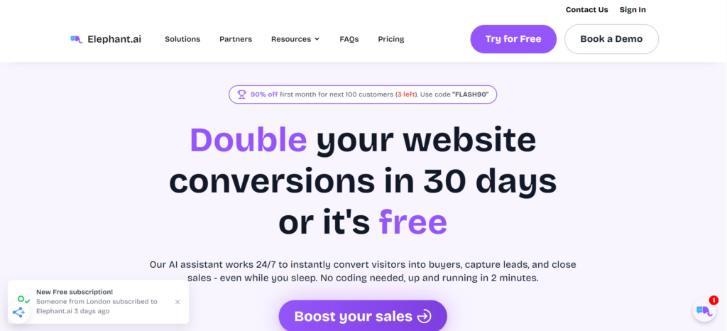 Elephant chat ai screenshot