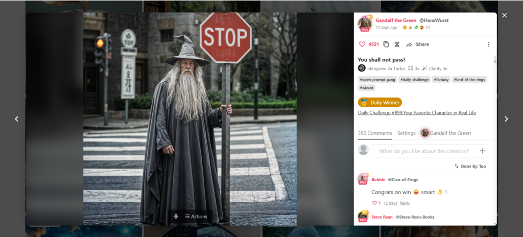 Nightcafe prompt example