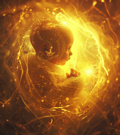 Unborn baby in a mother's womb midjourney